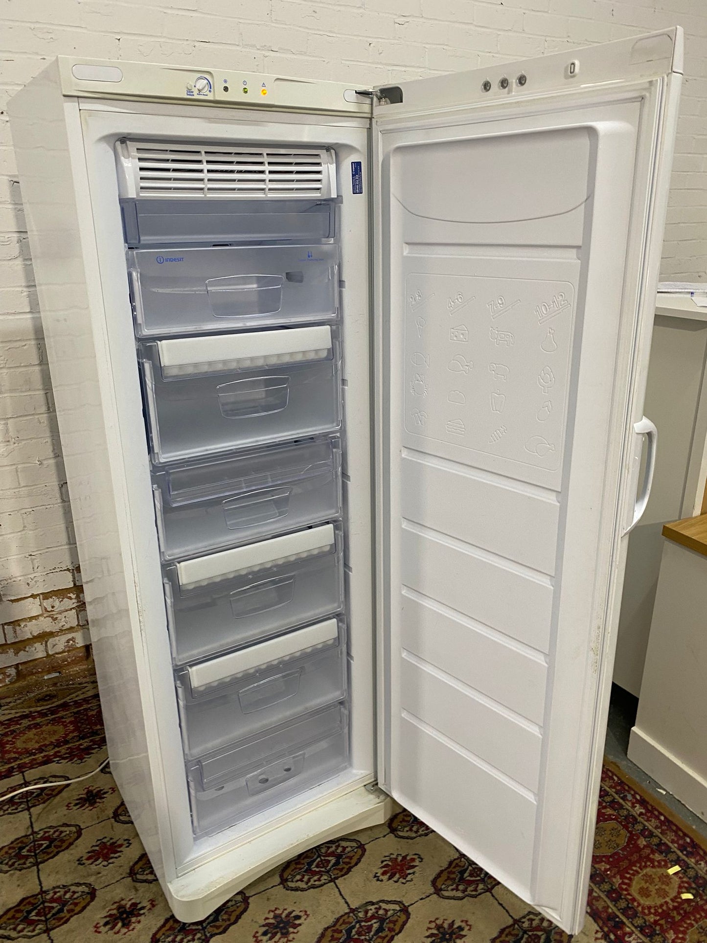 Tall White Indesit Standing Freezer For Sale