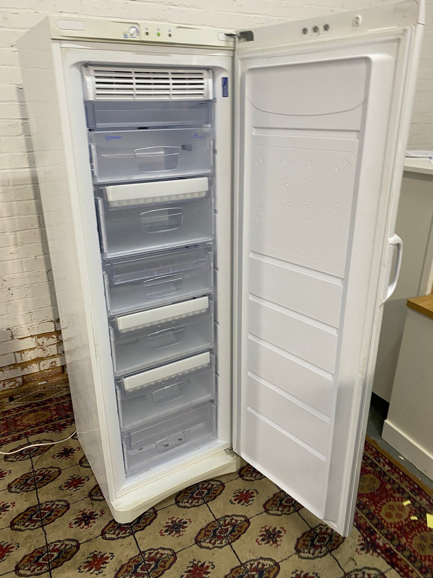 Tall White Indesit Standing Freezer For Sale
