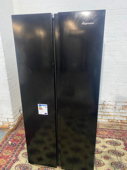 🚚Fridge-Master Black SideBySide NonPlumb American Fridge Freezer For Sale