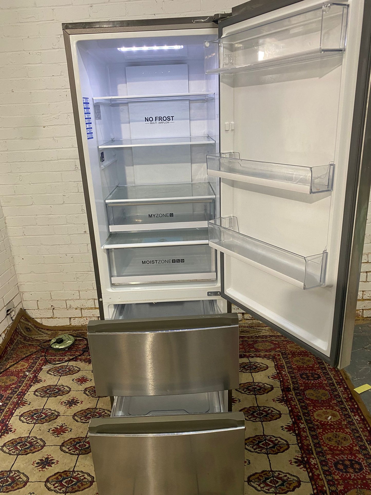 🚐Haier Silver Stainless Steel 3Doors Fridge Freezer French Style for sale