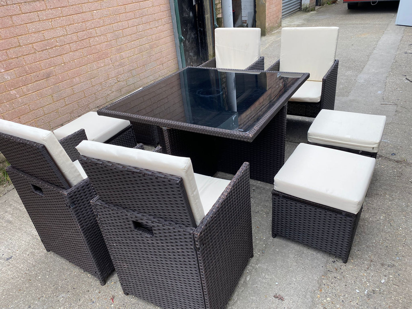 🚚Beautiful Rattan 8Seater Cubes Garden Set With Washable Cushions For Sale