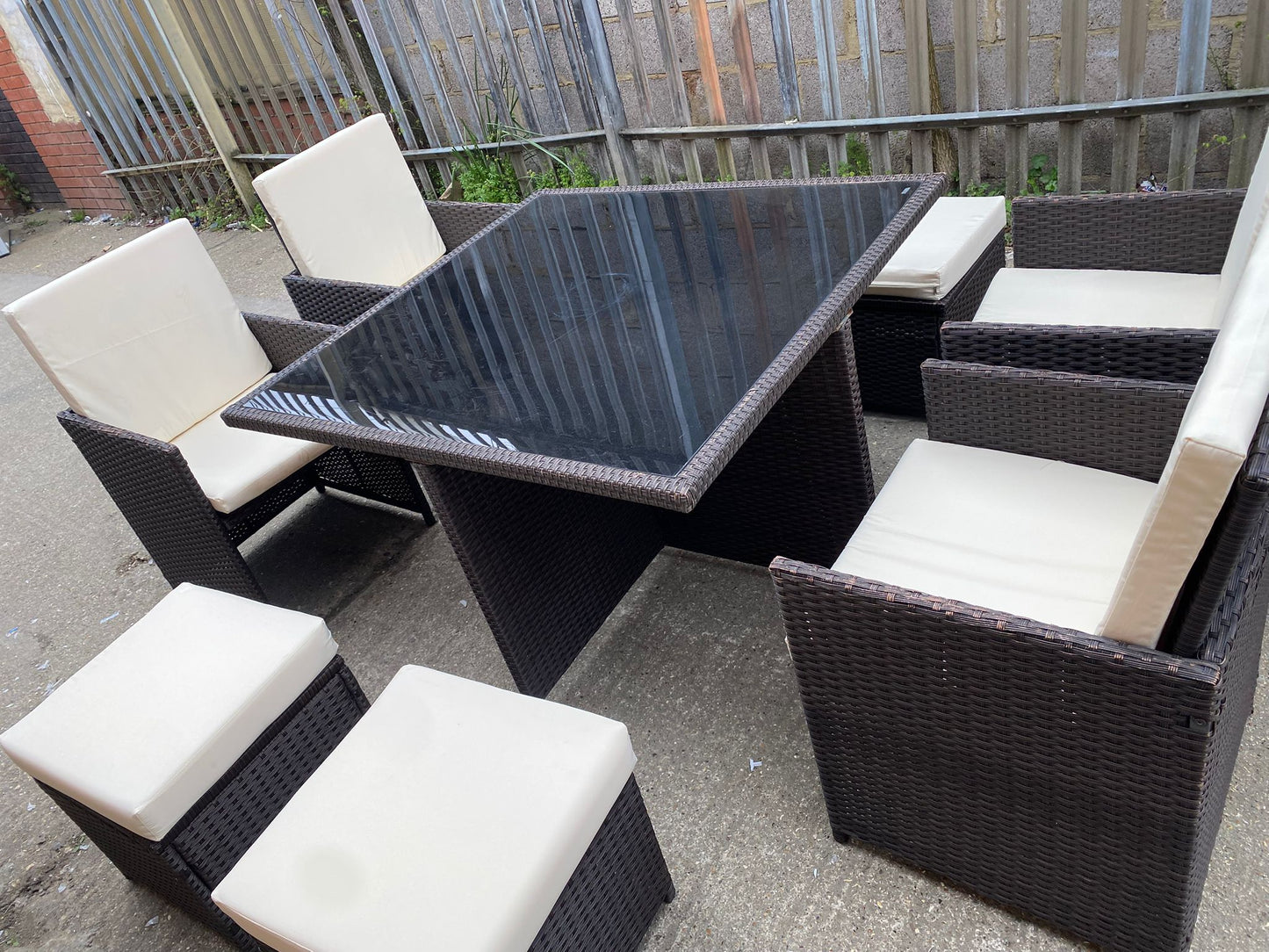 🚚Beautiful Rattan 8Seater Cubes Garden Set With Washable Cushions For Sale