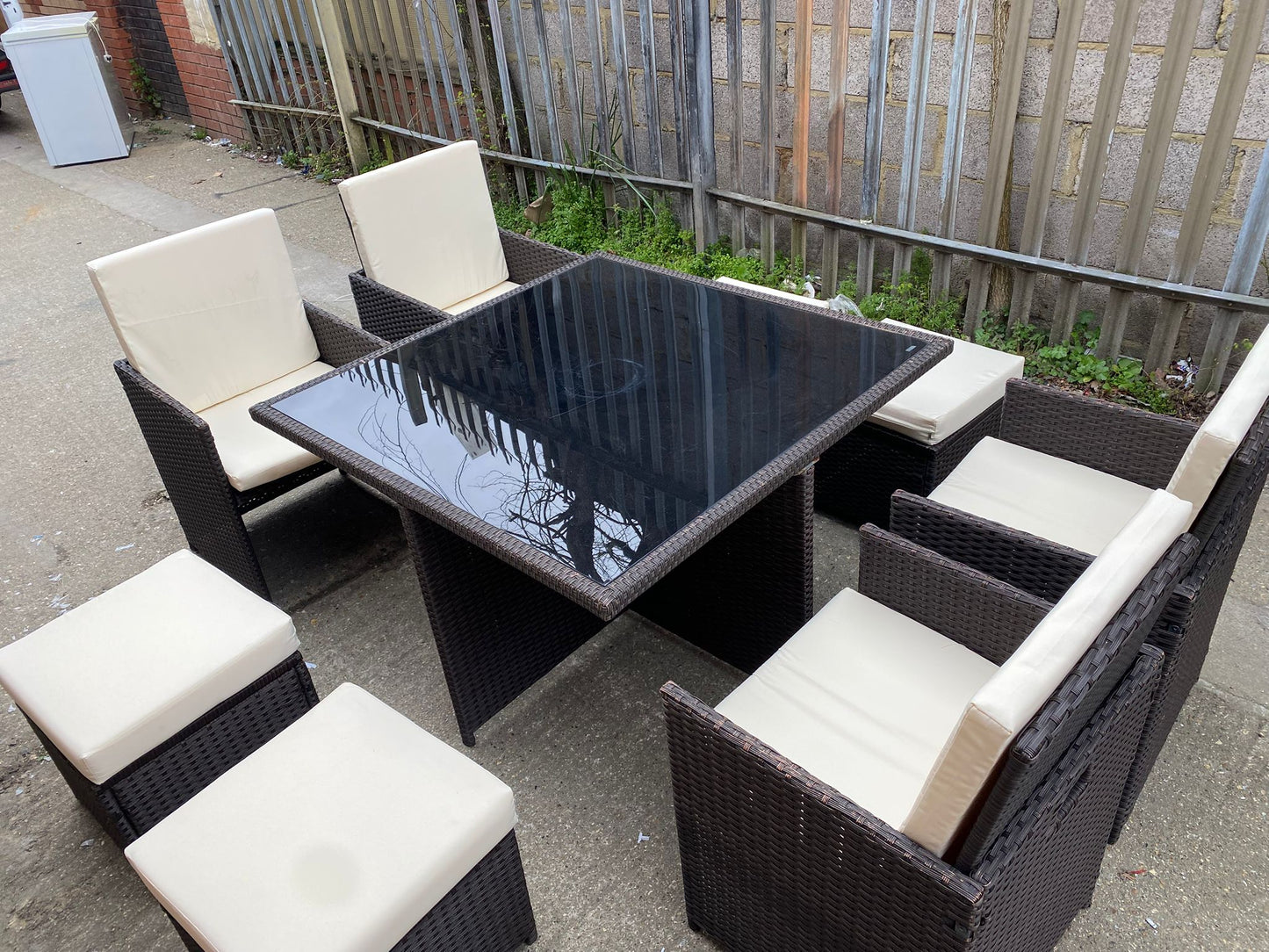🚚Beautiful Rattan 8Seater Cubes Garden Set With Washable Cushions For Sale