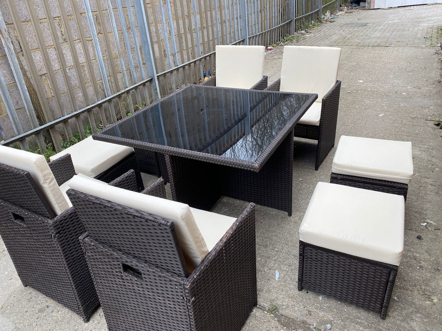 🚚Beautiful Rattan 8Seater Cubes Garden Set With Washable Cushions For Sale