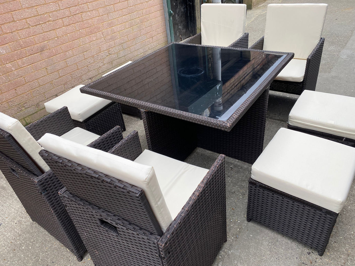 🚚Beautiful Rattan 8Seater Cubes Garden Set With Washable Cushions For Sale
