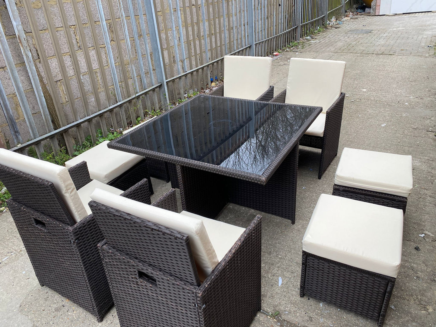 🚚Beautiful Rattan 8Seater Cubes Garden Set With Washable Cushions For Sale