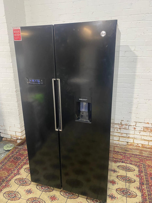 🚐FREE DELIVERY Hoover Latest Model Black Double Door American Non Plumb With Water Display Fridge Freezer