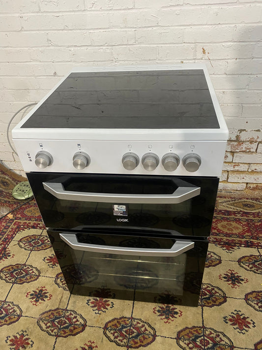 🚐Logik White 60 CM Electric Ceramic Cooker With Oven/Grill Comes With Hard Wire