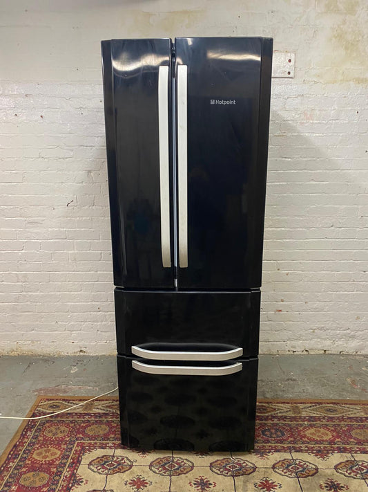 Beautiful HotPoint Black French Style 4 Doors Fridge Freezer For Sale