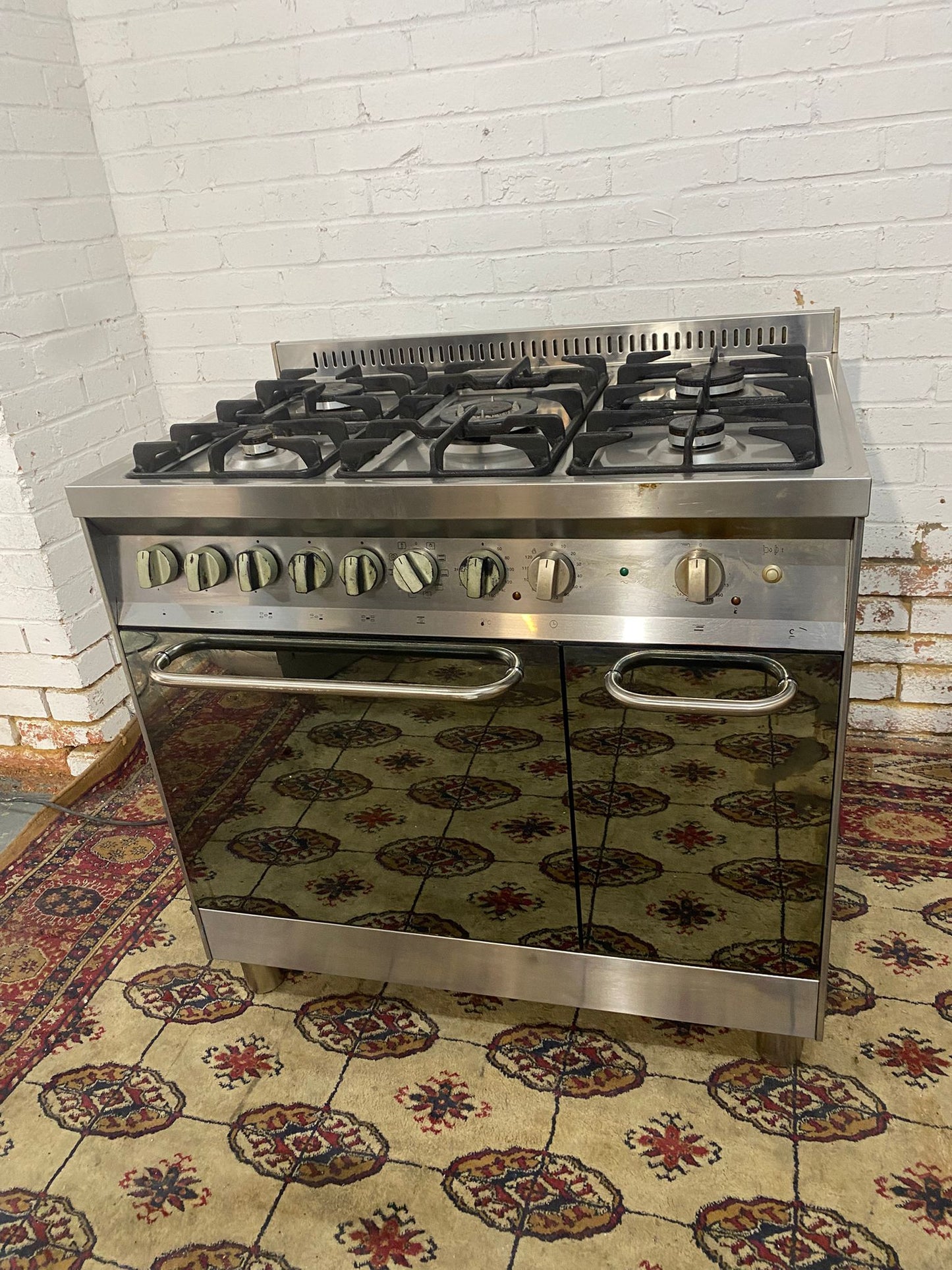 FREE DELIVERY Stainless Steel 5 Burners Gas Cooker 90 CM Oven/Grill For Sale