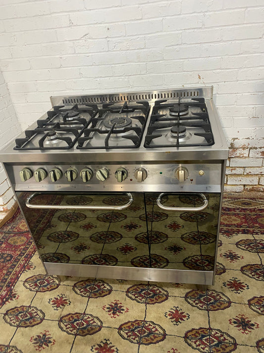 FREE DELIVERY Stainless Steel 5 Burners Gas Cooker 90 CM Oven/Grill For Sale
