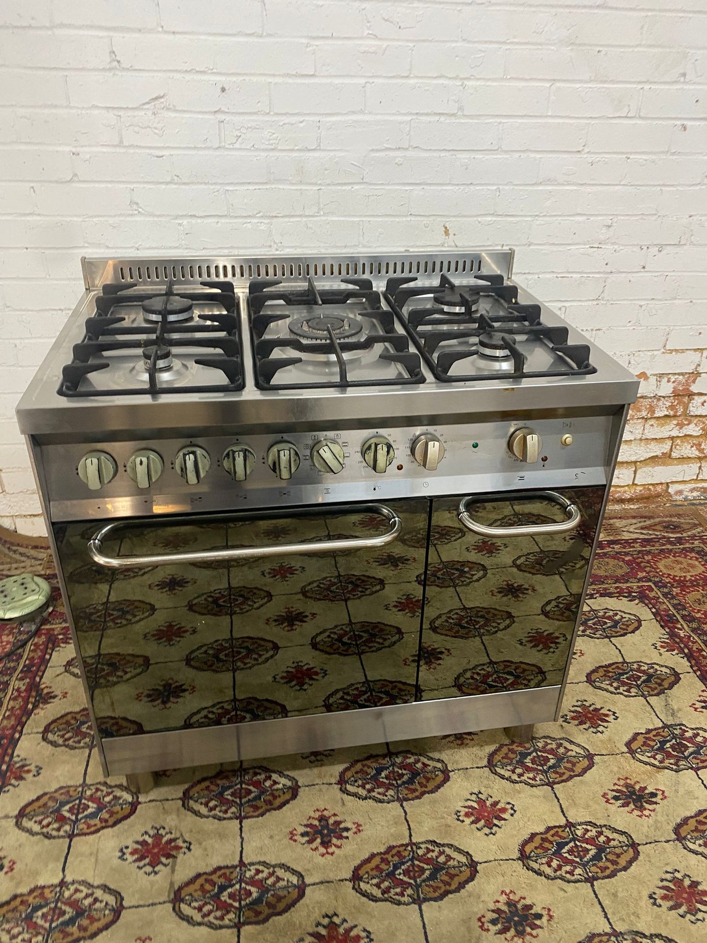 FREE DELIVERY Stainless Steel 5 Burners Gas Cooker 90 CM Oven/Grill For Sale