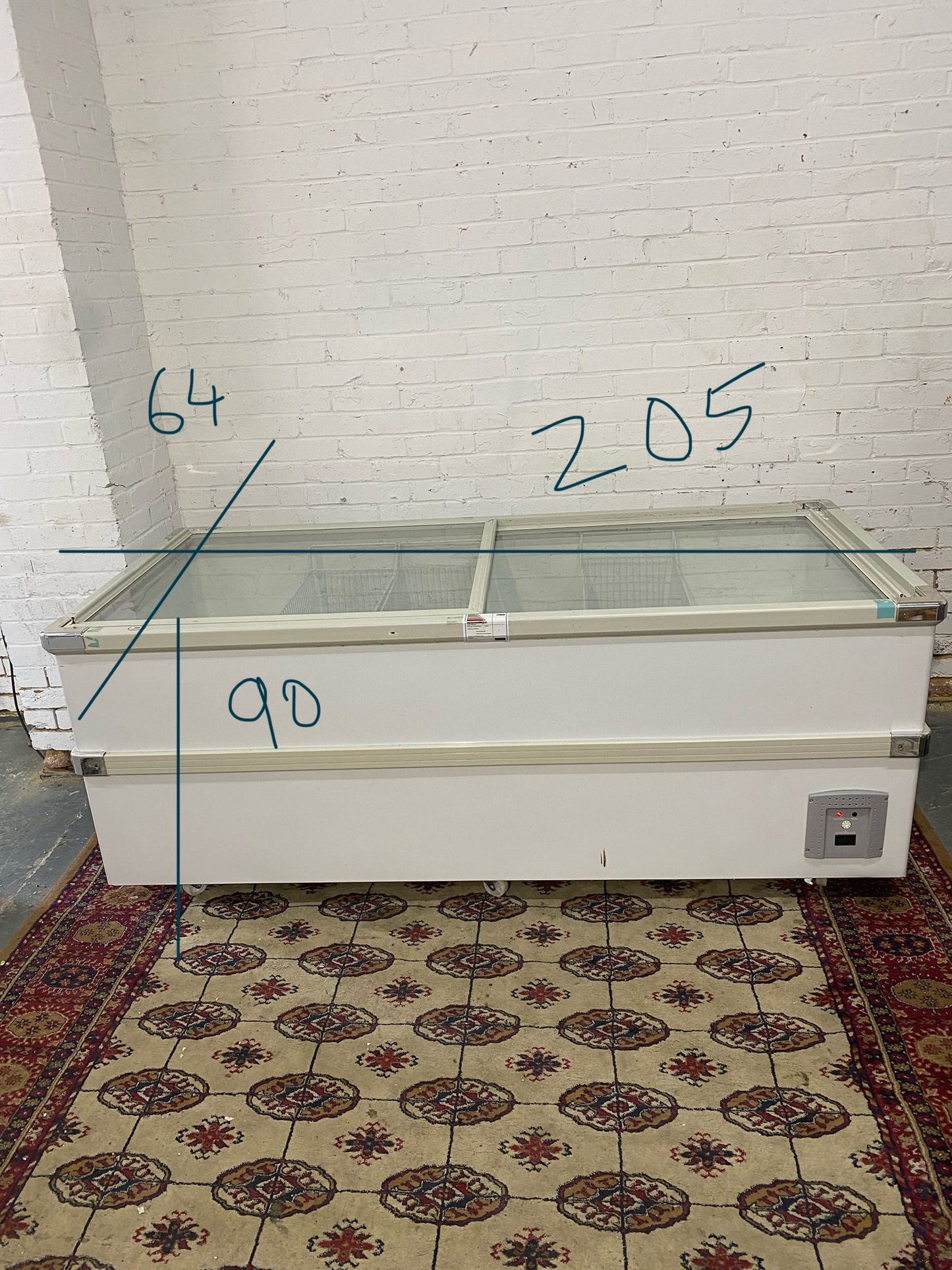 🚚Beautiful 2M Wide Commercial Glass Sliding Chest Freezer For Sale