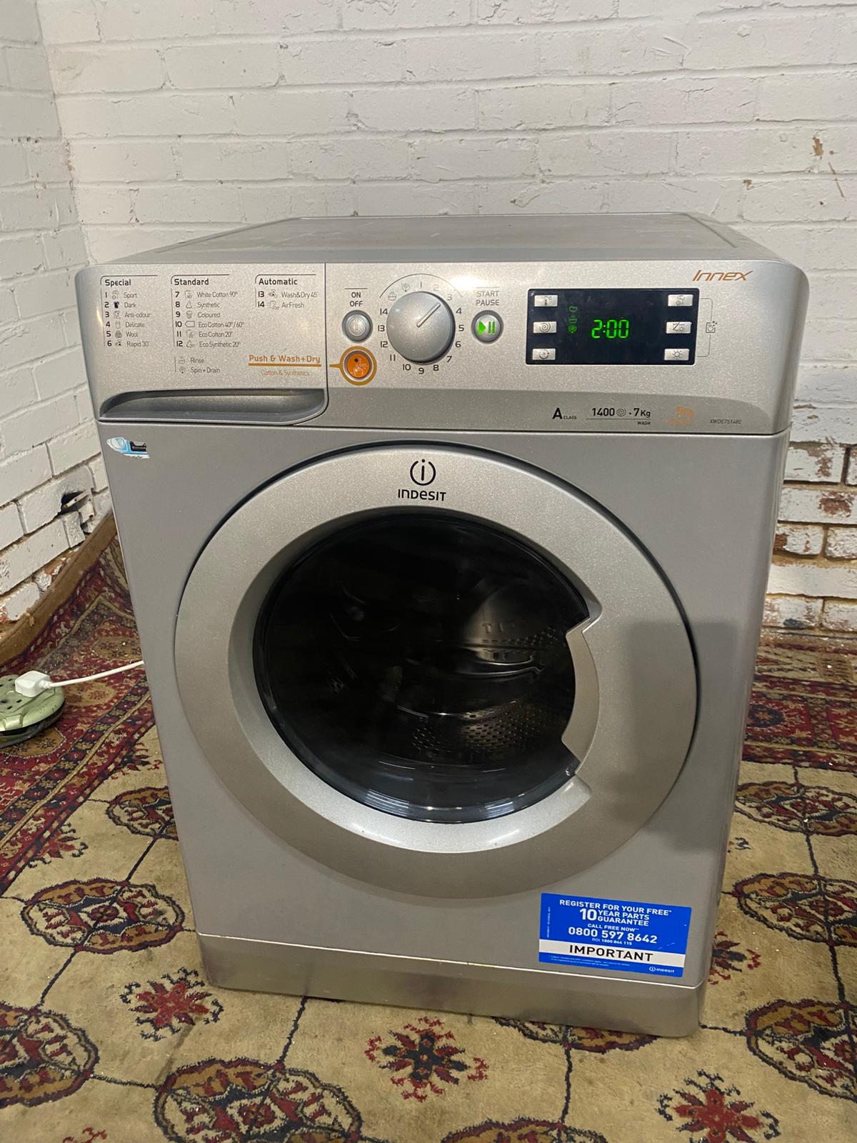 🚚FREE DELIVERY Beautiful Indesit Grey 7+4KG Washer Dryer For Sale