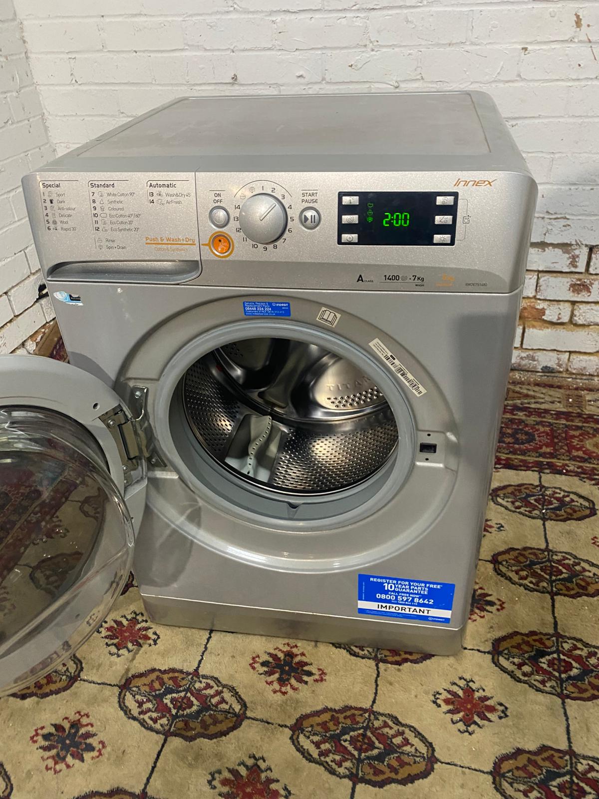 🚚FREE DELIVERY Beautiful Indesit Grey 7+4KG Washer Dryer For Sale