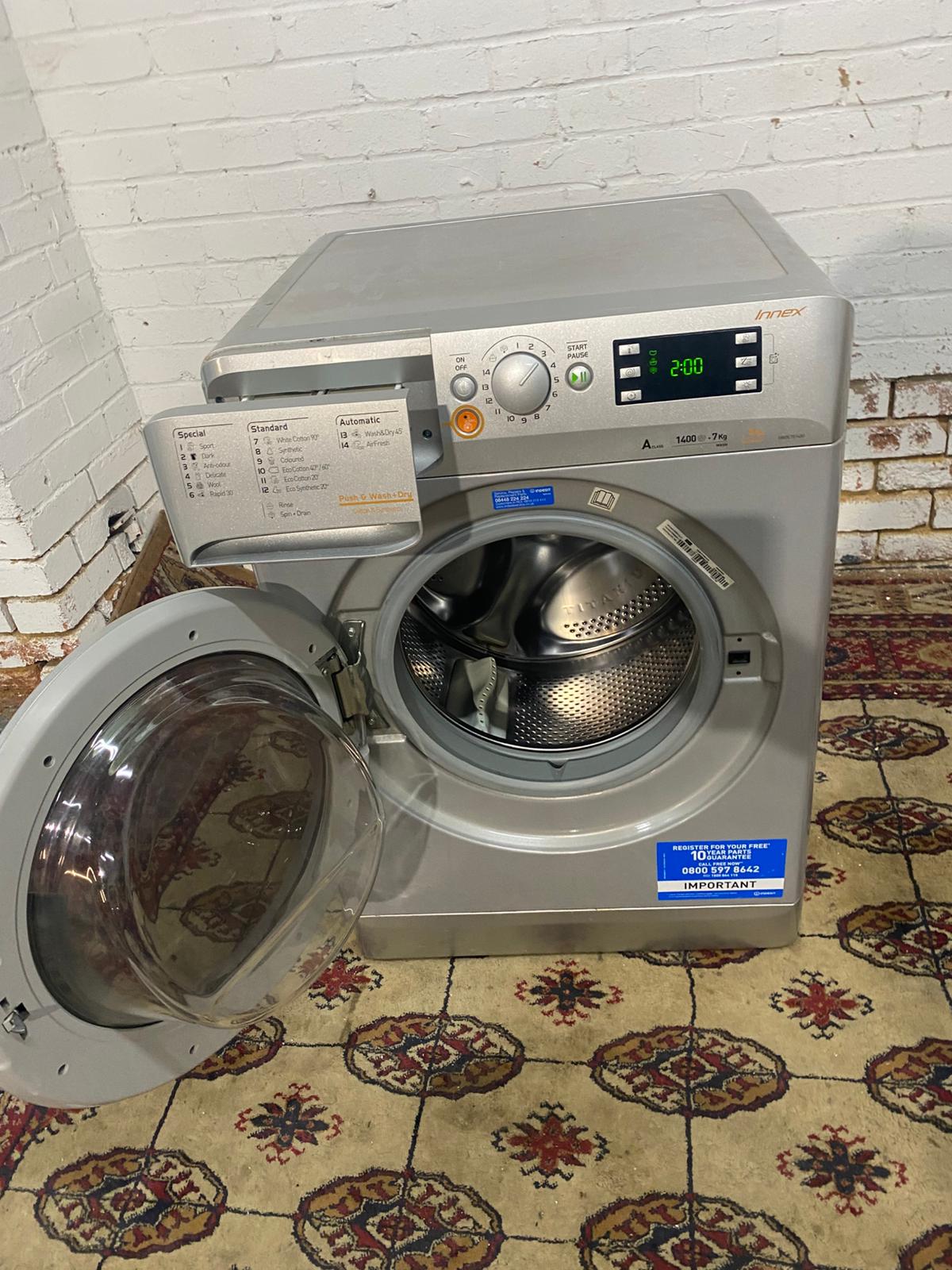 🚚FREE DELIVERY Beautiful Indesit Grey 7+4KG Washer Dryer For Sale
