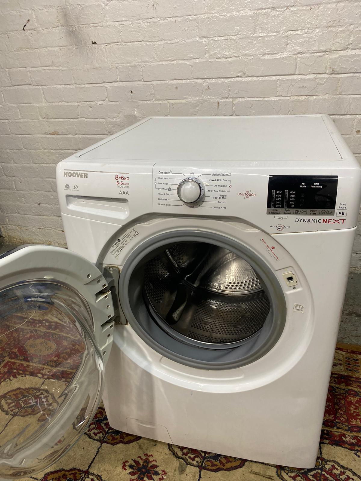 🚚Beautiful Hoover 8/5KG Silver Ring Washer Dryer For Sale