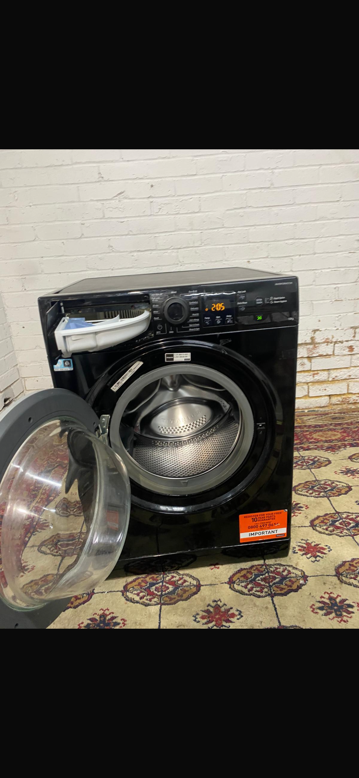 Hotpoint Large Drum Black 10KG Washing Machine Latest Model