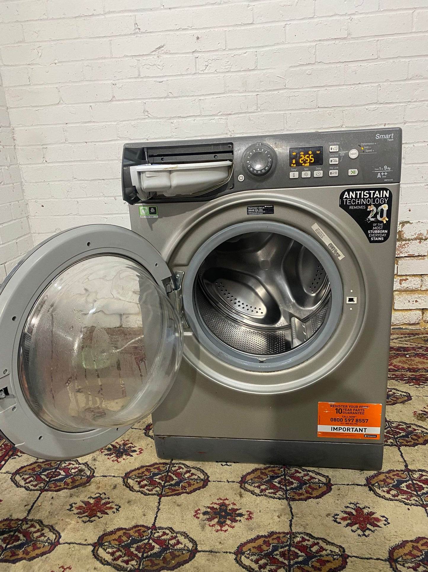 🚚Beautiful Hotpoint Grey 9KG Washing Machine For Sale