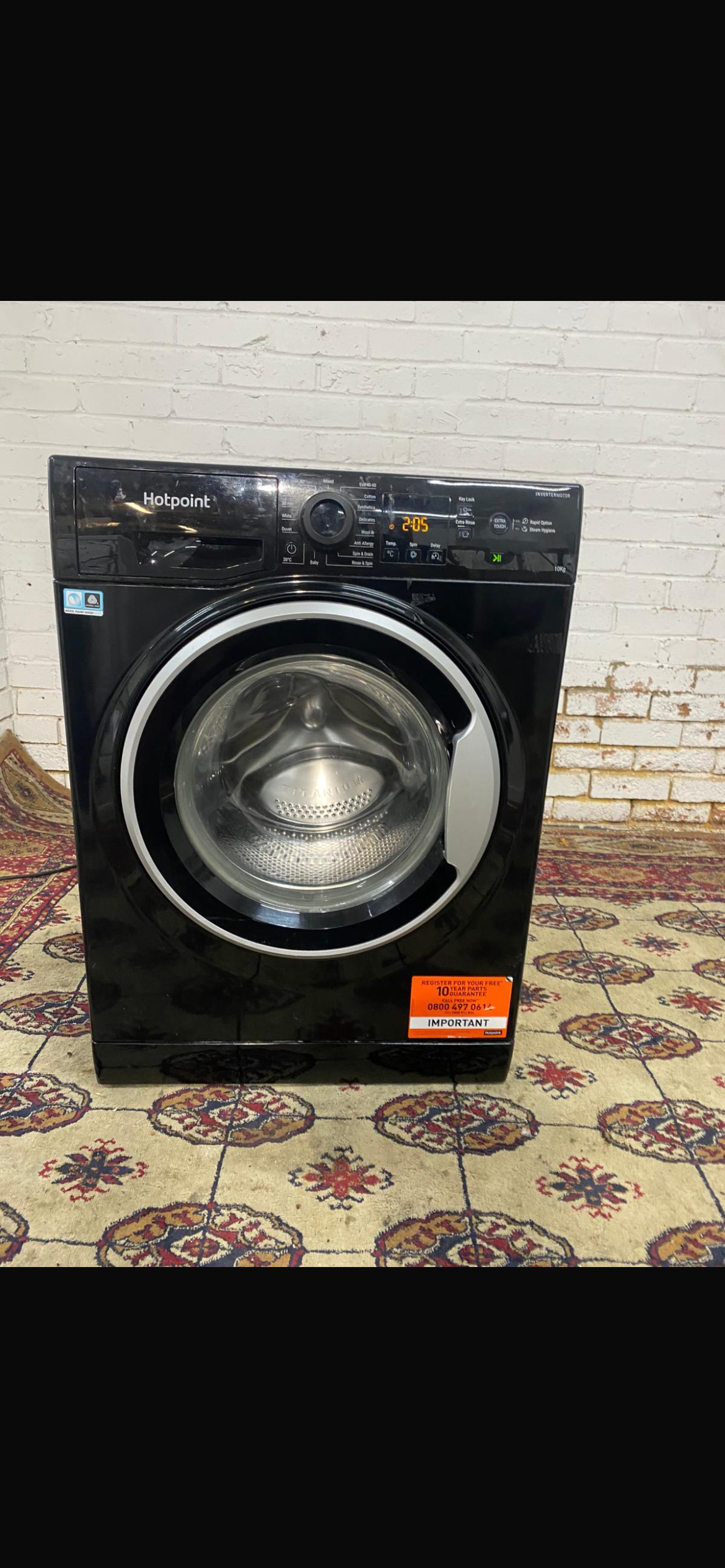 Hotpoint Large Drum Black 10KG Washing Machine Latest Model
