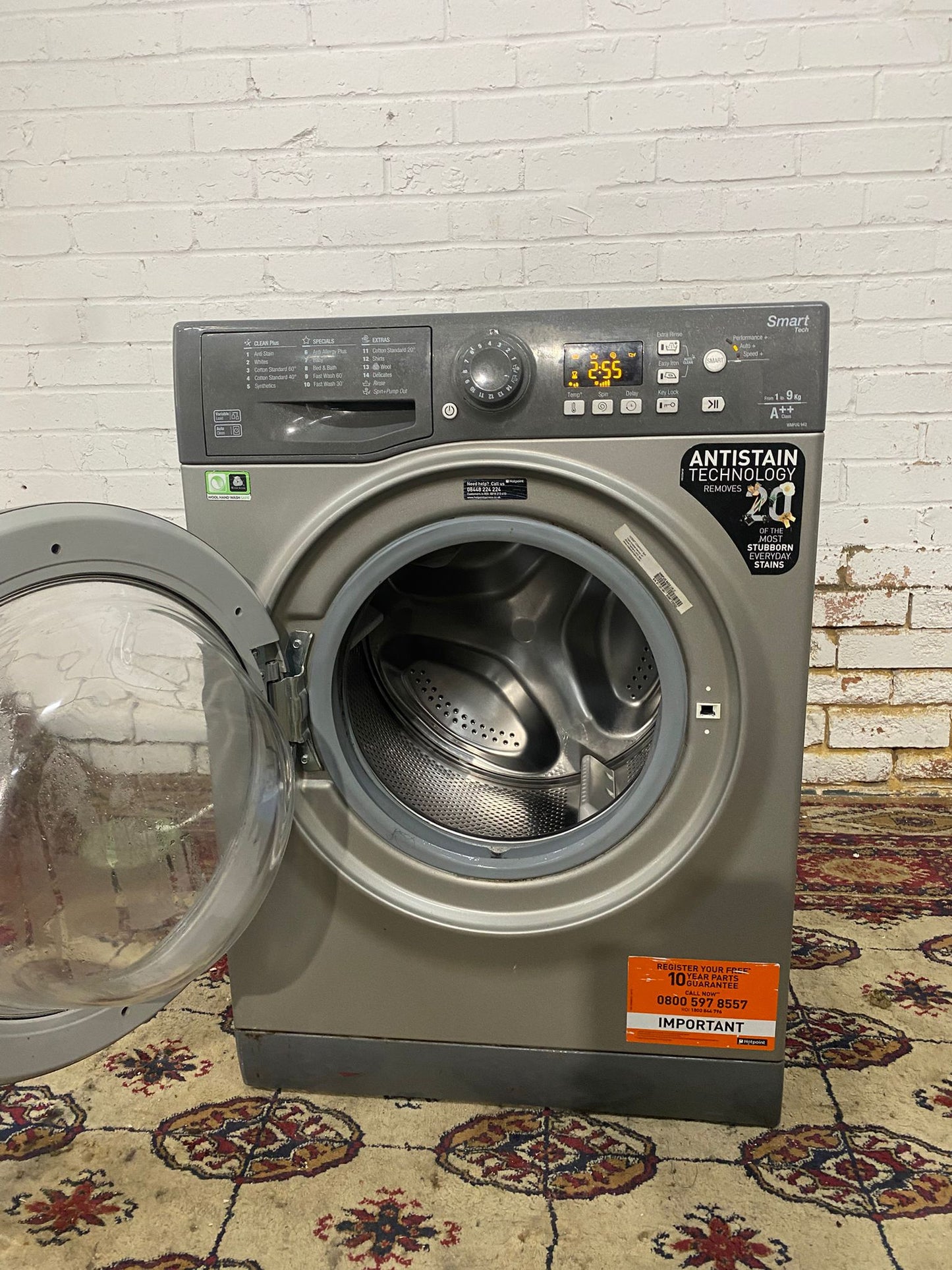🚚Beautiful Hotpoint Grey 9KG Washing Machine For Sale