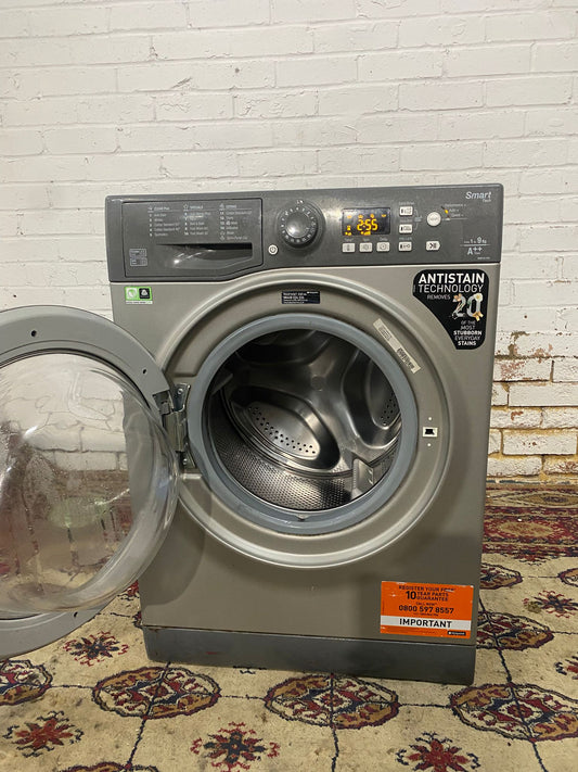 🚚Beautiful Hotpoint Grey 9KG Washing Machine For Sale