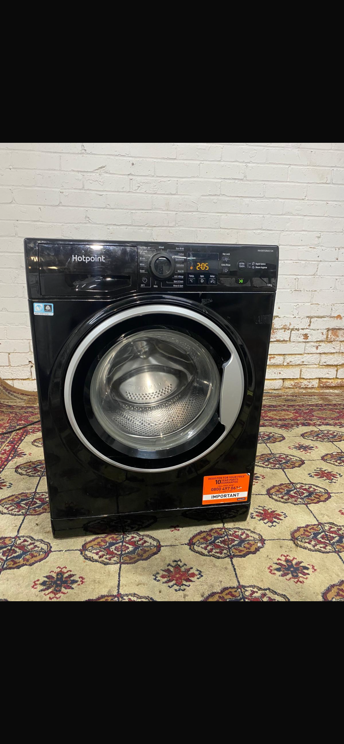 Hotpoint Large Drum Black 10KG Washing Machine Latest Model