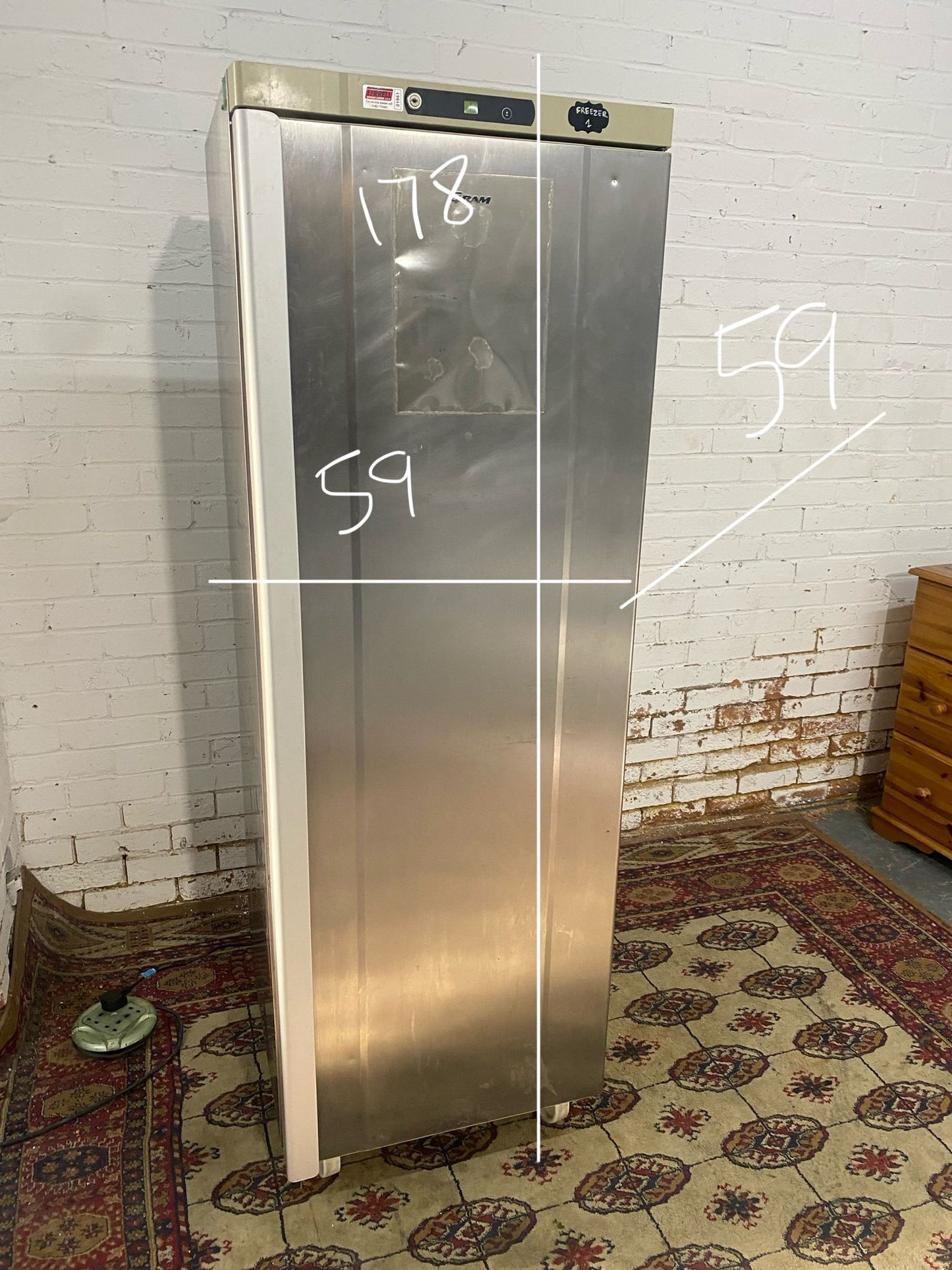 FREE DELIVERY Top Brand Gram Commercial Standing Freezer  Stainless Steel For Sale