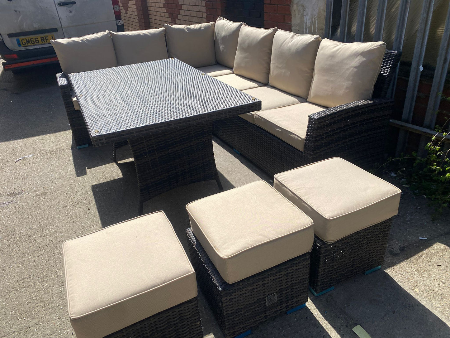 🚚Beautiful Branded Rattan 8Seater Corner Garden Set With Washable Cushions For Sale