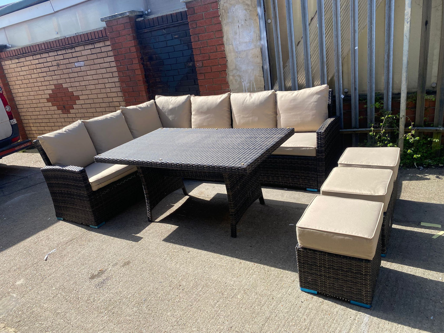 🚚Beautiful Branded Rattan 8Seater Corner Garden Set With Washable Cushions For Sale