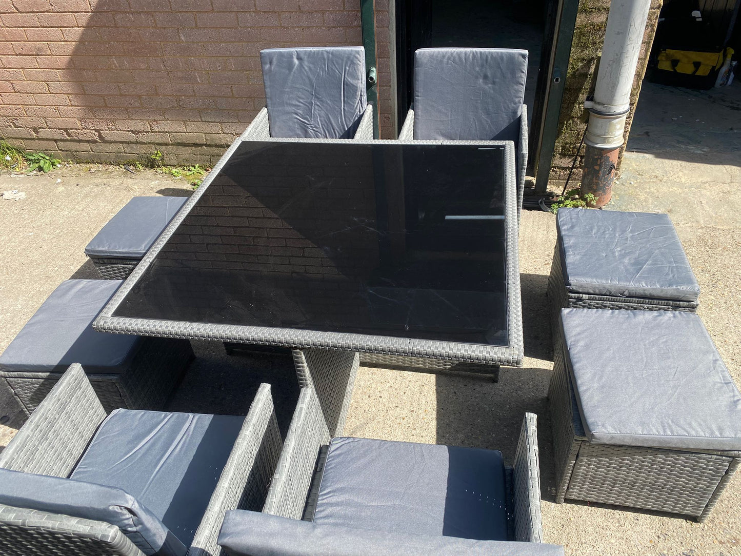 🚚Beautiful Rattan 8Seater Cubes Garden Set With Washable Cushions For Sale