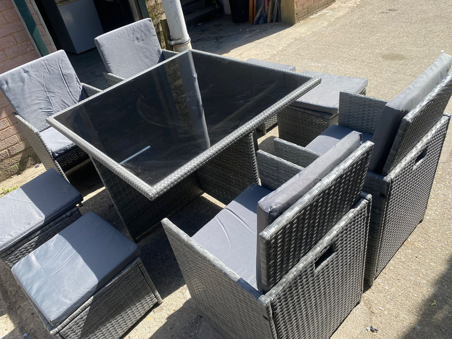 🚚Beautiful Rattan 8Seater Cubes Garden Set With Washable Cushions For Sale