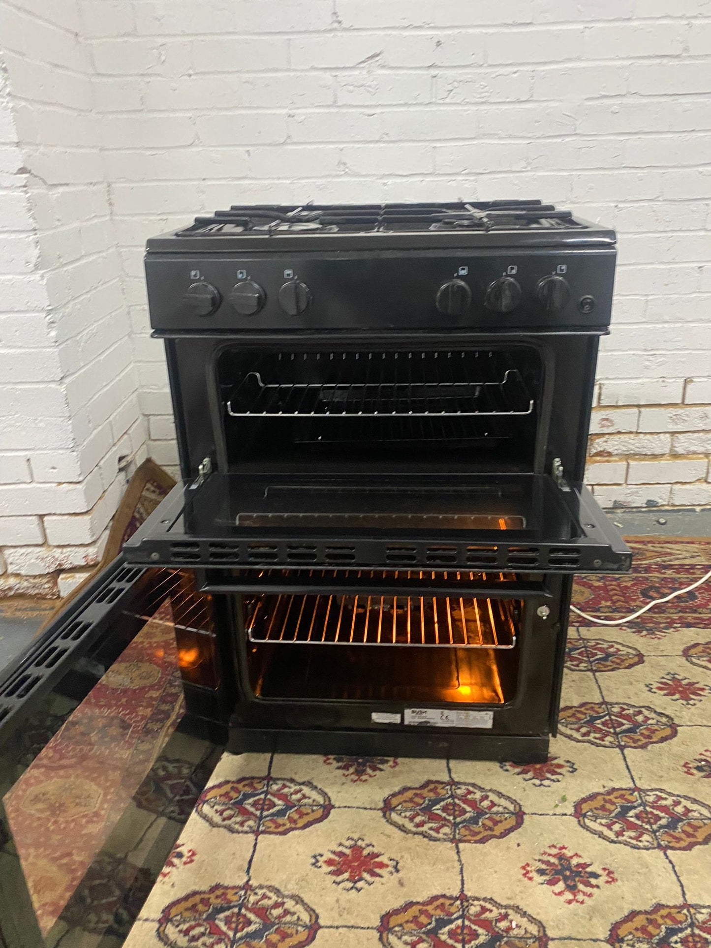 ✅🚐Beautiful Bush Black 60CM Gas Cooker With Oven/Grill For Sale