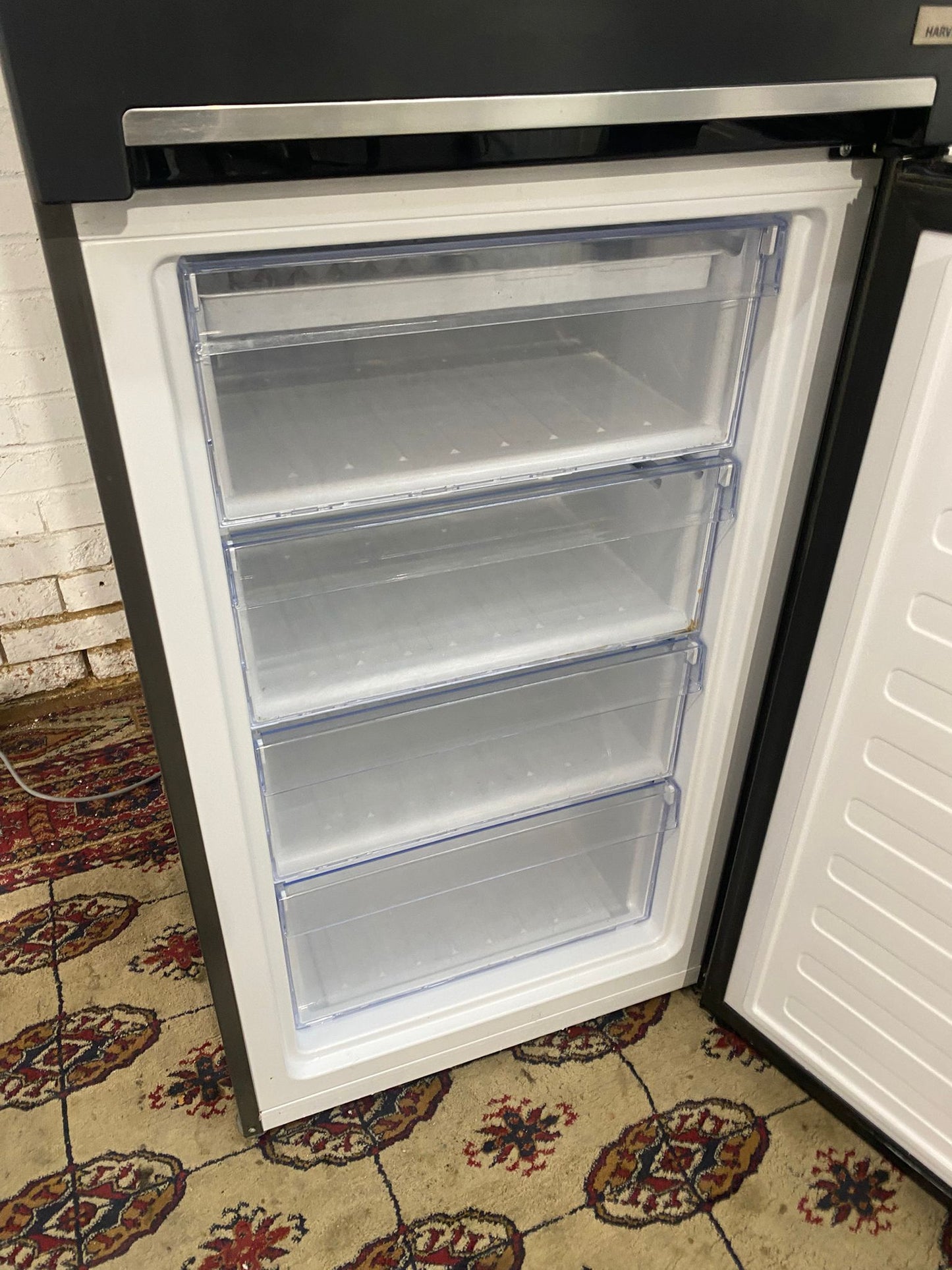 🚚Tall Beko Black/Greyish Fridge Freezer With 3Diffrrent Colours Light Inside For Sale