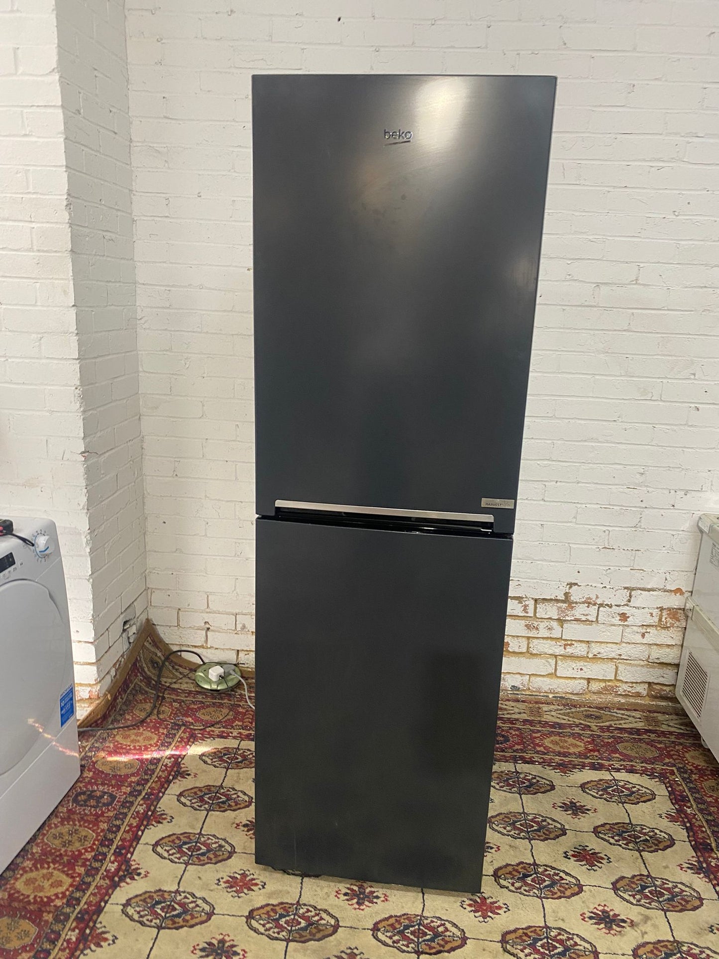 🚚Tall Beko Black/Greyish Fridge Freezer With 3Diffrrent Colours Light Inside For Sale