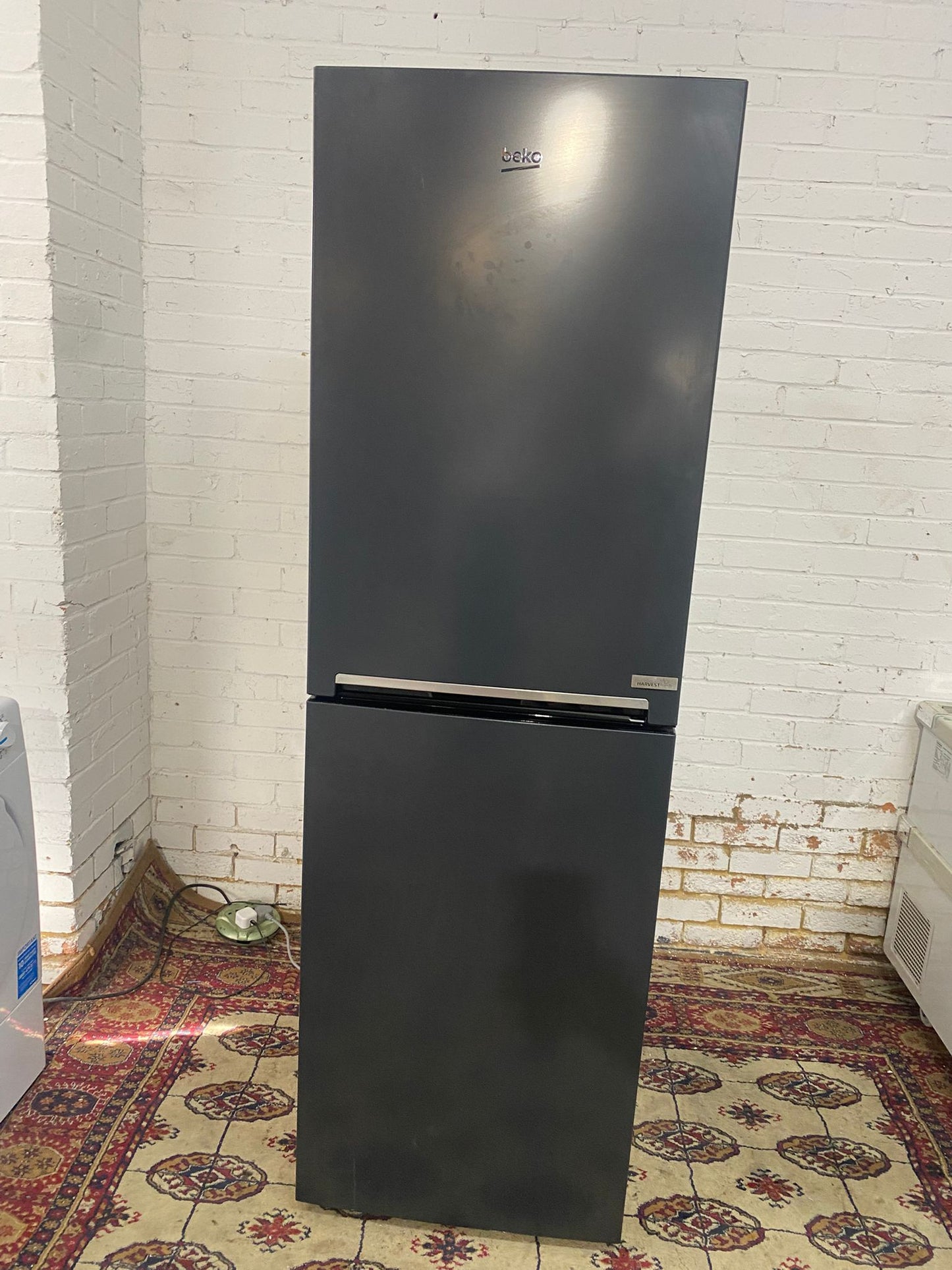 🚚Tall Beko Black/Greyish Fridge Freezer With 3Diffrrent Colours Light Inside For Sale