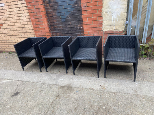 ✅🚚4 Rattan Garden Cubes Chairs Sale
