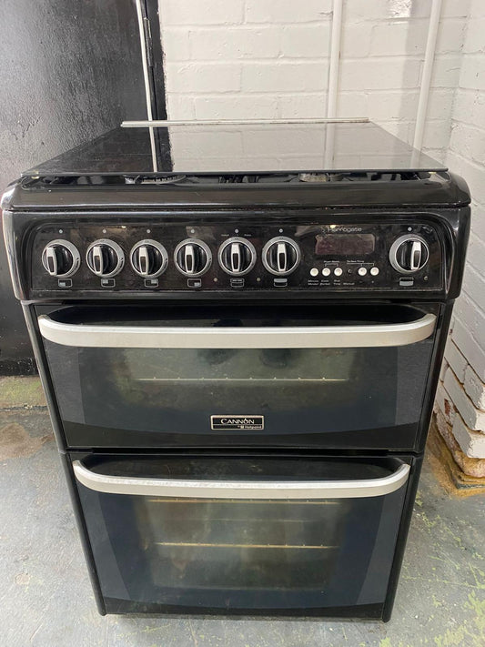 TopBrand Cannon 60CM Gas Cooker In Black With Dual Oven/Grill