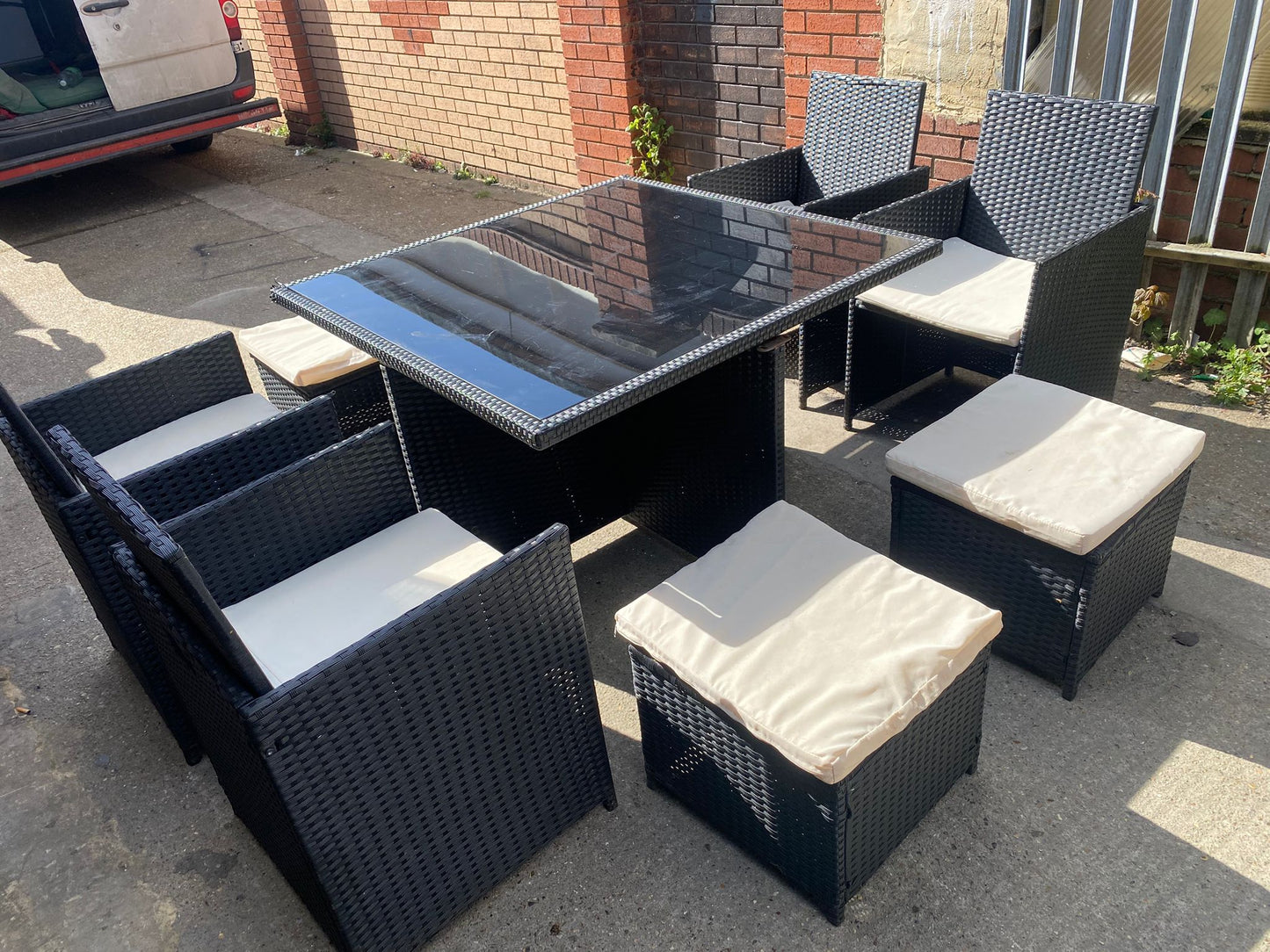 🚚Beautiful Rattan 8Seater Cubes Garden Set With Washable Cushions For Sale