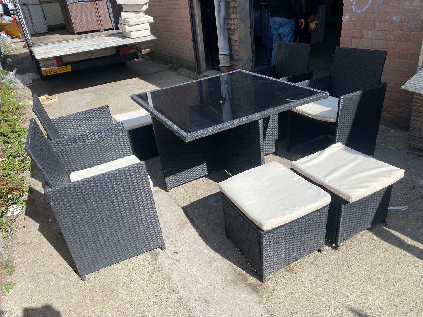 🚚Beautiful Rattan 8Seater Cubes Garden Set With Washable Cushions For Sale
