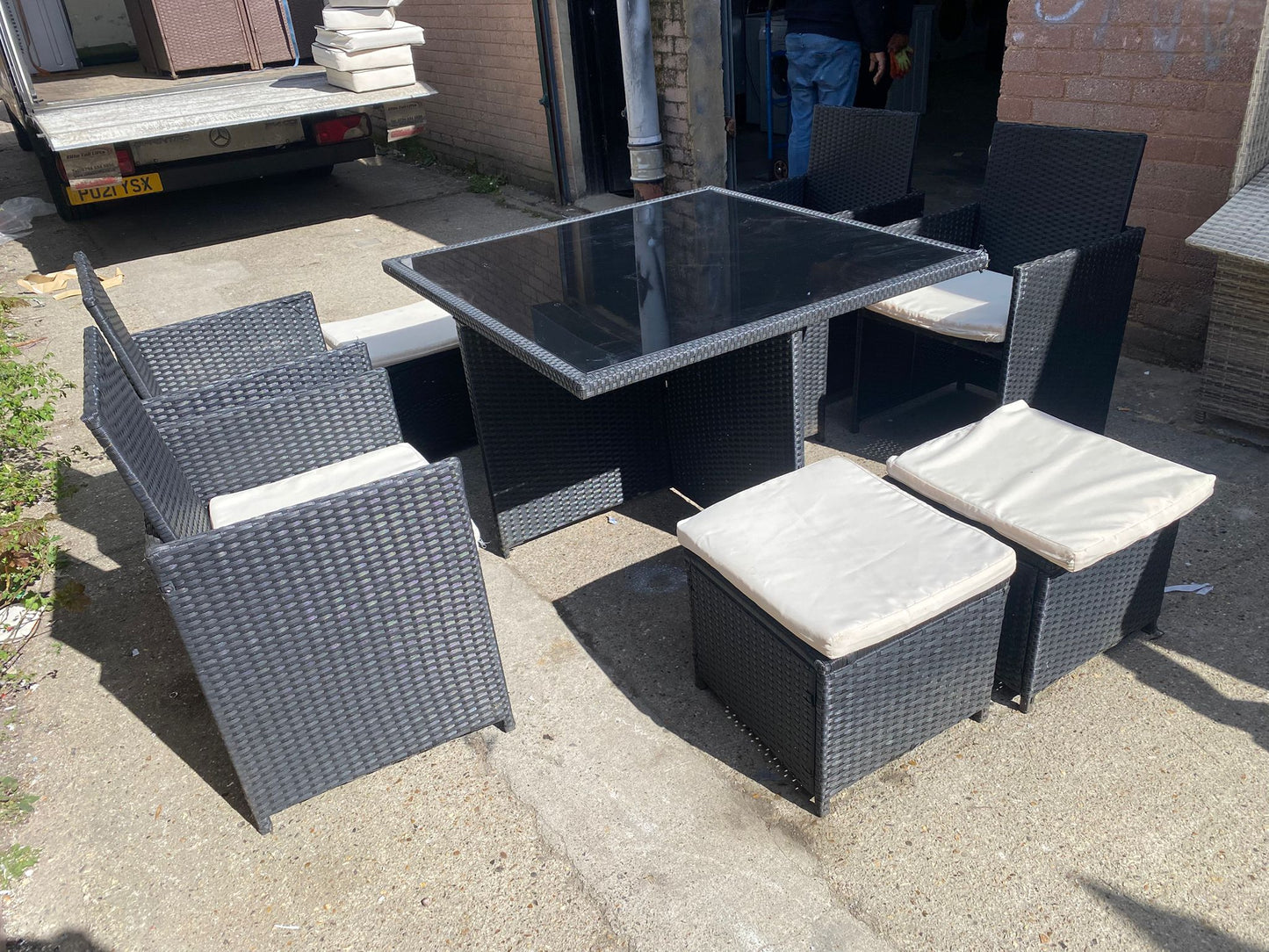 🚚Beautiful Rattan 8Seater Cubes Garden Set With Washable Cushions For Sale