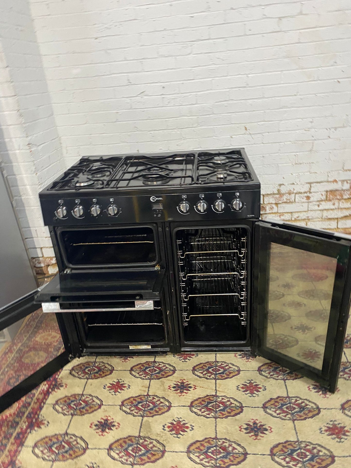 🚐Beautiful Black 90 CM Gas Cooker With Double Oven/Grill For Sale