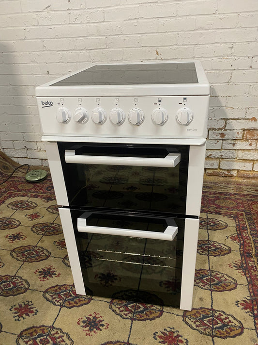 🚐Beautiful Beko White 50CM Electric Ceramic Cooker With  Oven/Grill For Sale