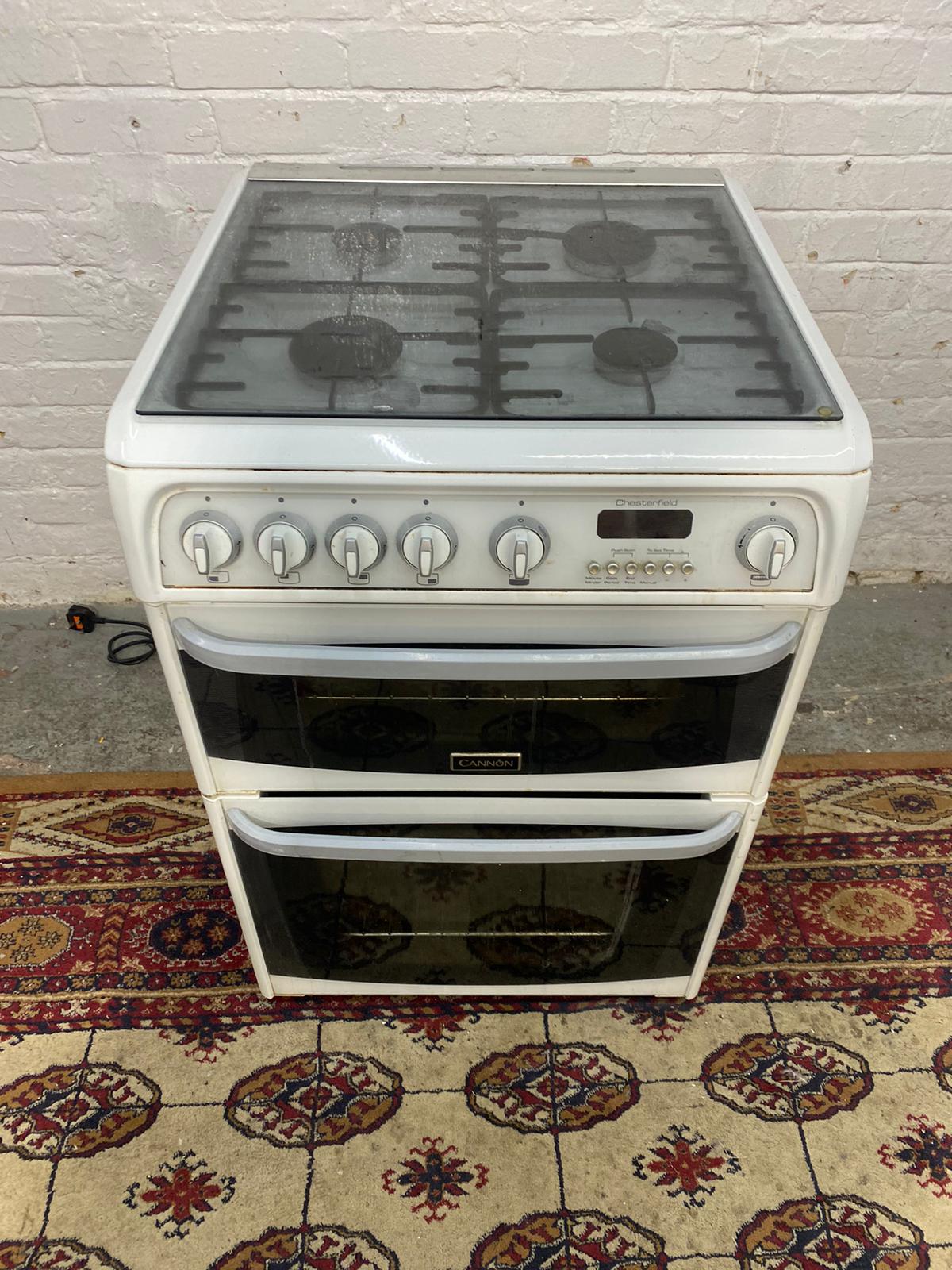 🚚Beautiful TopBrand Cannon 60CM White Gas Cooker With Oven/Grill For Sale