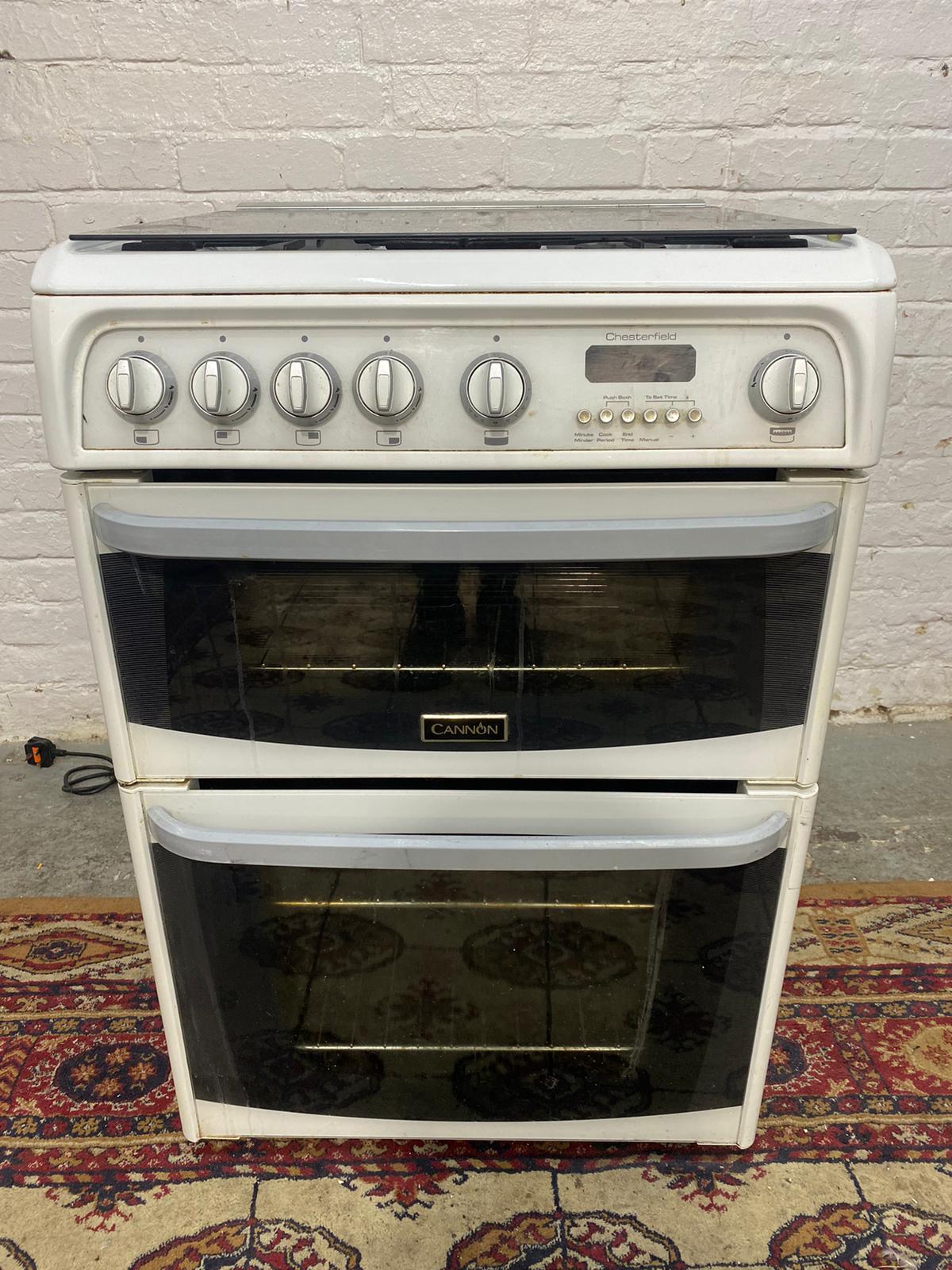 🚚Beautiful TopBrand Cannon 60CM White Gas Cooker With Oven/Grill For Sale