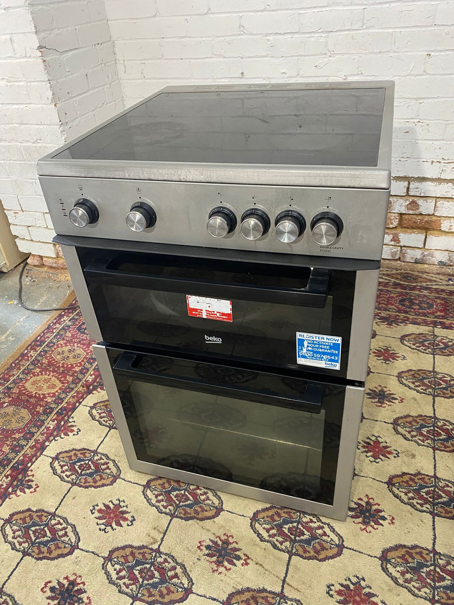 🚐🚐Beautiful Beko Grey 60CM Electric Ceramic Cooker With Oven/Grill For Sale