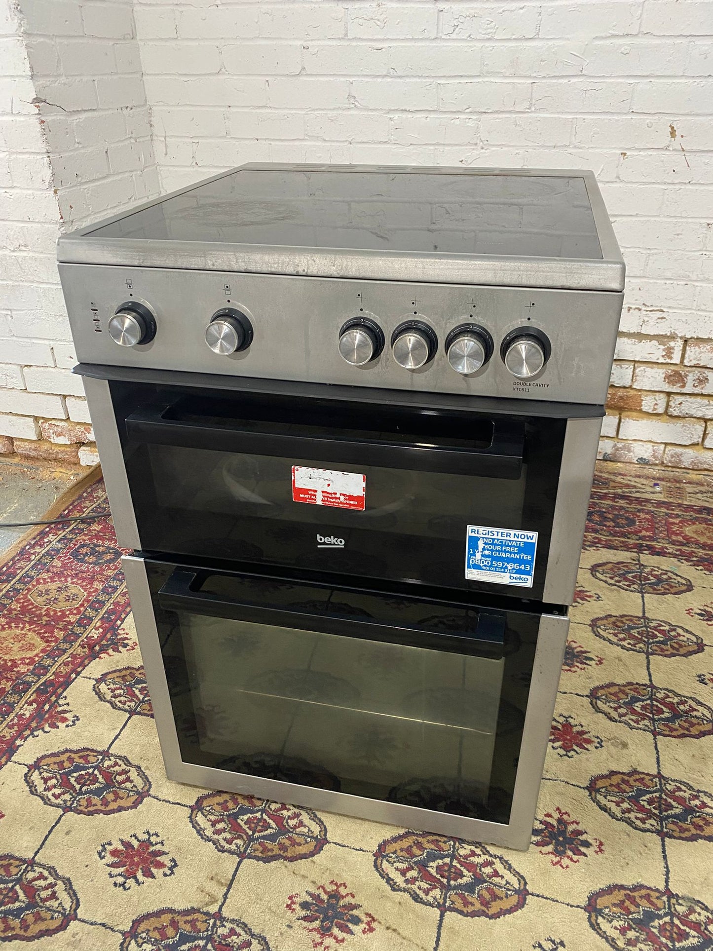 🚐🚐Beautiful Beko Grey 60CM Electric Ceramic Cooker With Oven/Grill For Sale