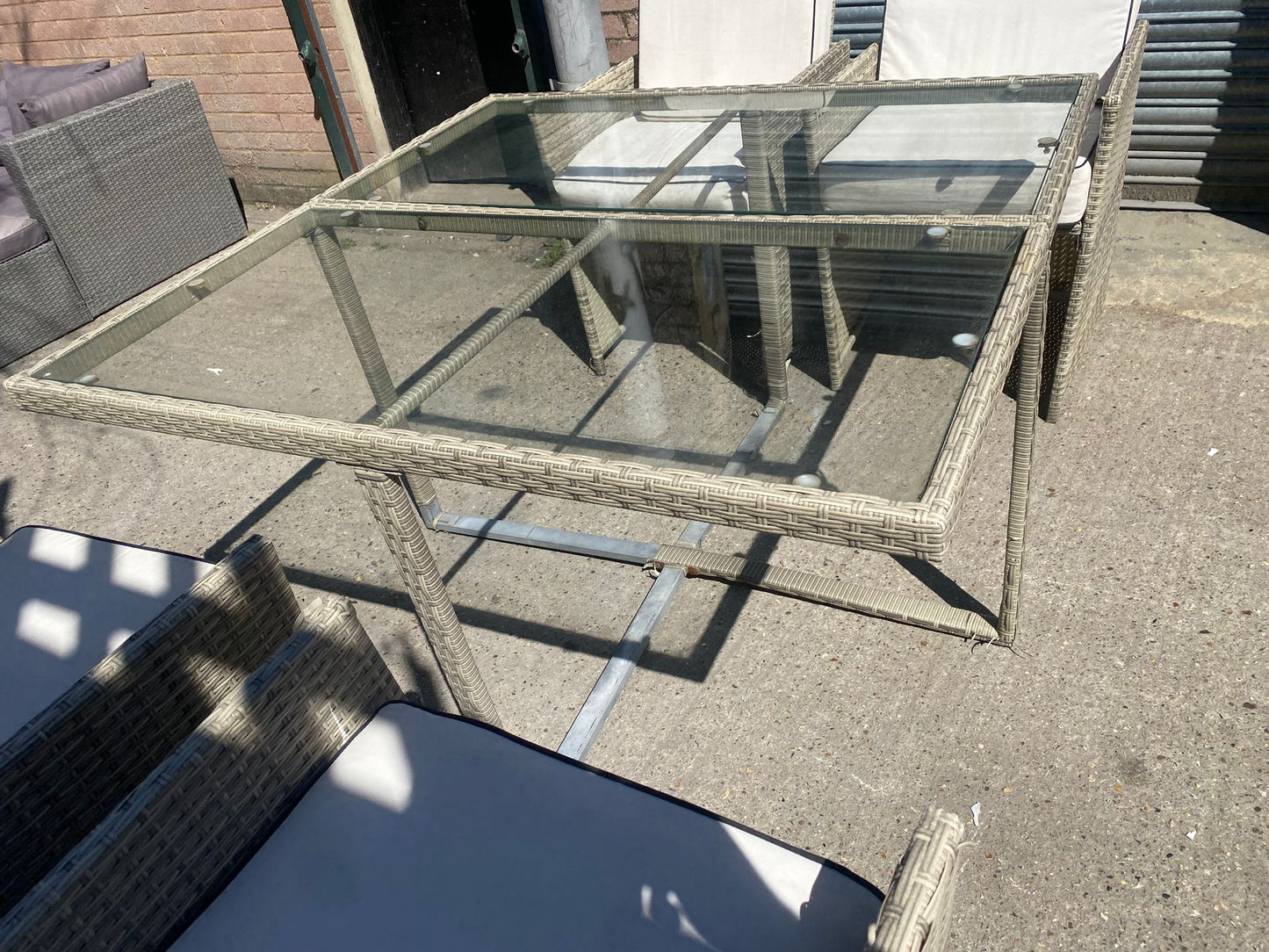 🚚Beautiful Rattan 4 Seater Cubes Garden Set With Washable Cushions For Sale
