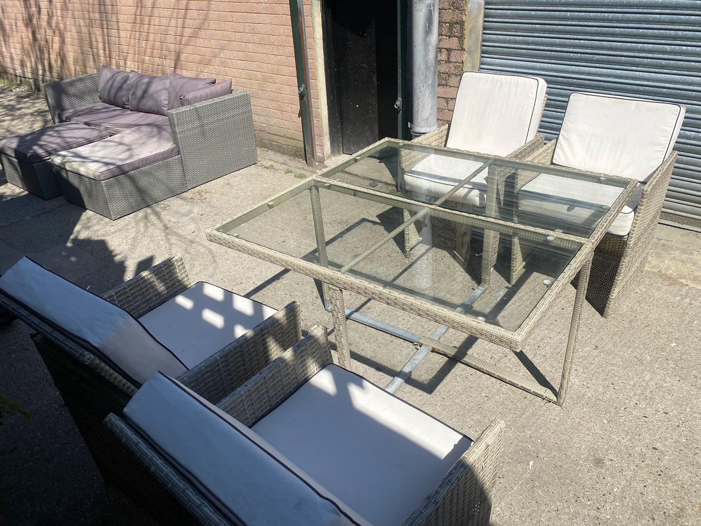 🚚Beautiful Rattan 4 Seater Cubes Garden Set With Washable Cushions For Sale