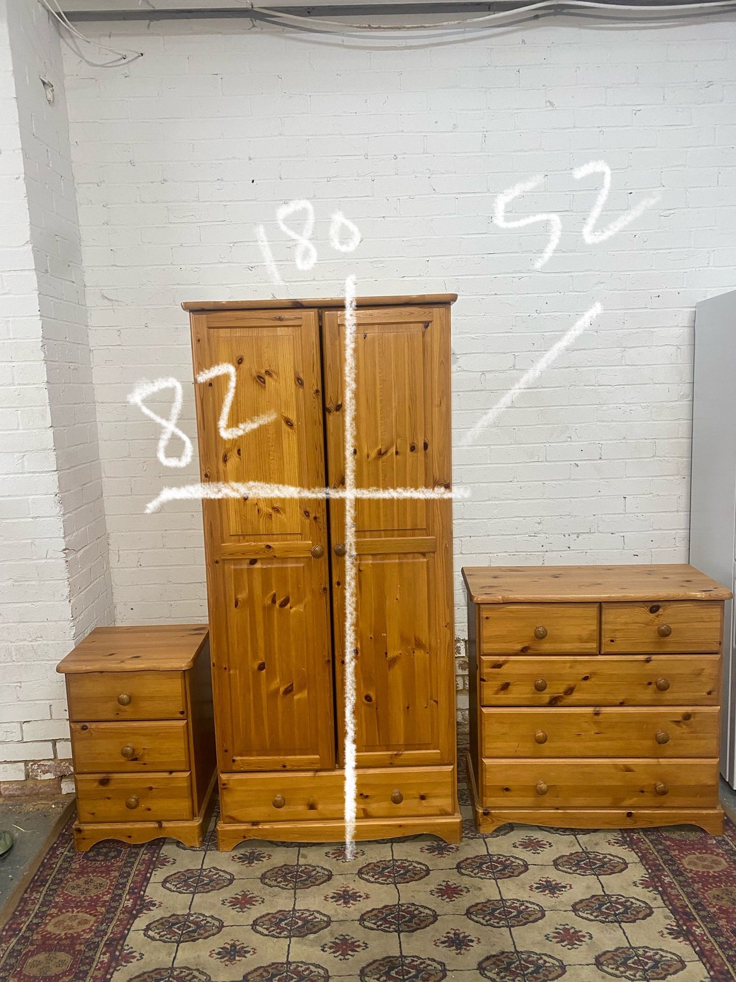 ✅🚚Beautiful Pine Two Door Assemble Wardrobe With 2Matching Drawers For Sale